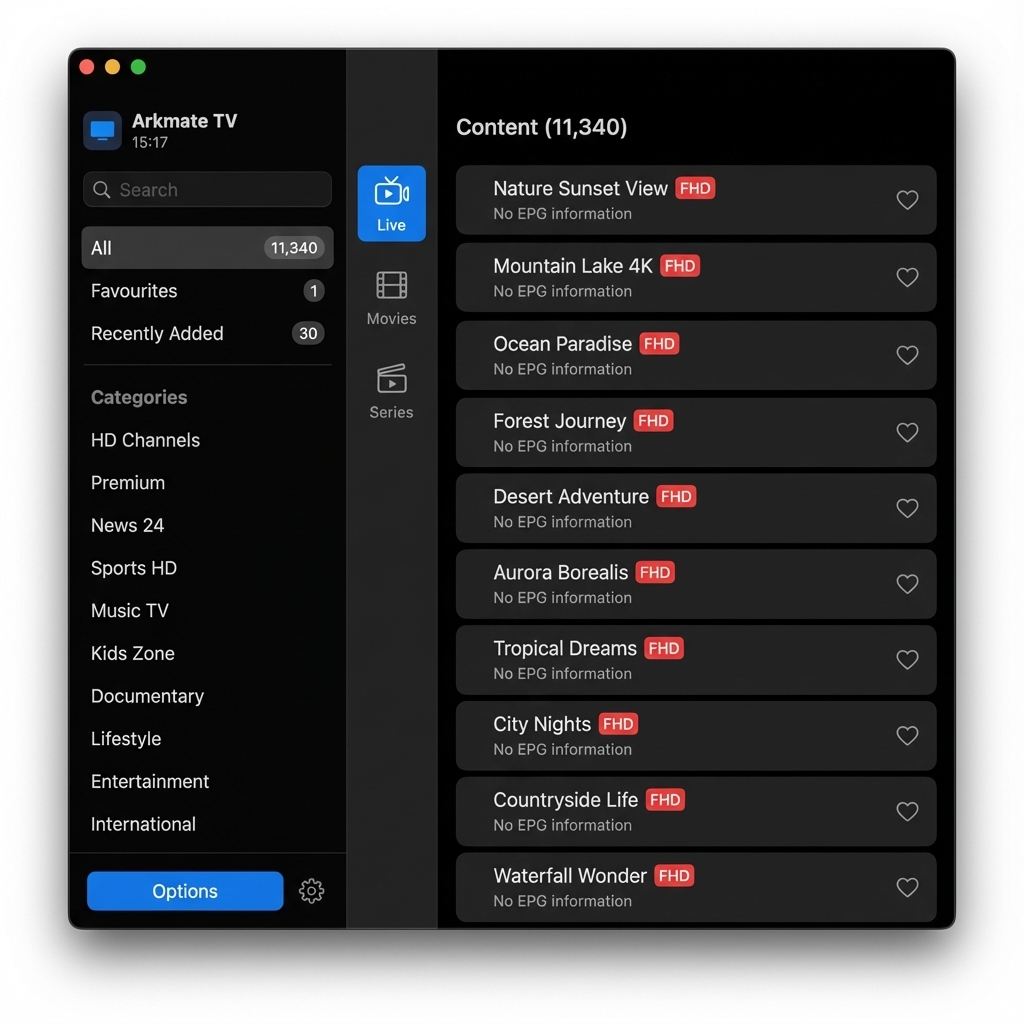 Arkmate TV Interface