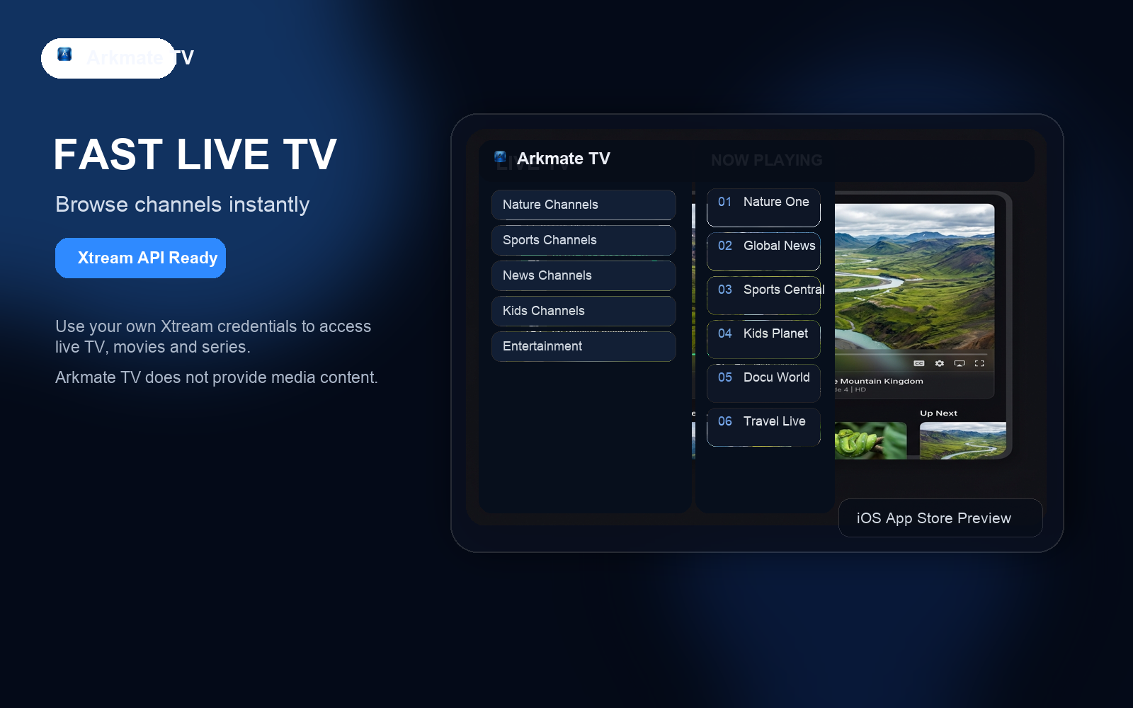 Arkmate TV iOS preview
